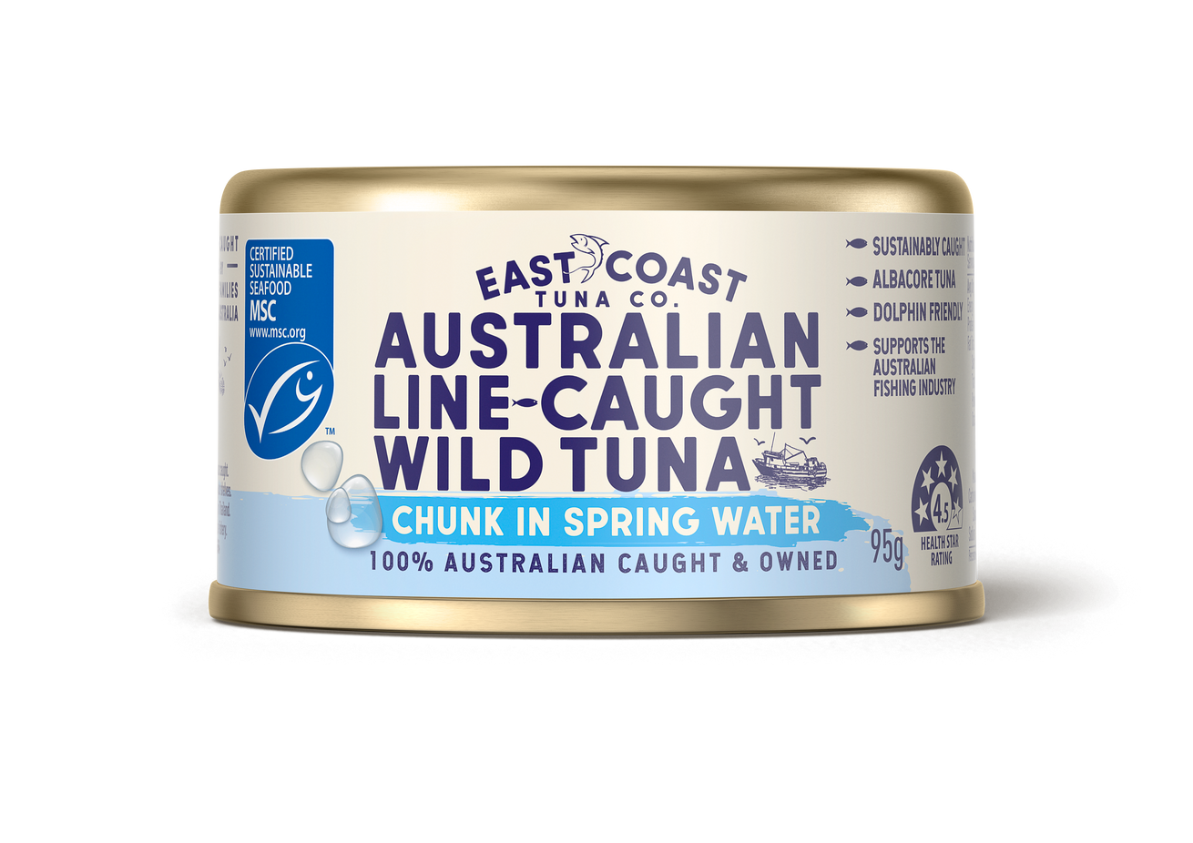 East Coast Tuna Co. 95g Spring Water x 24 pack Australian Canned Tuna